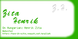 zita henrik business card